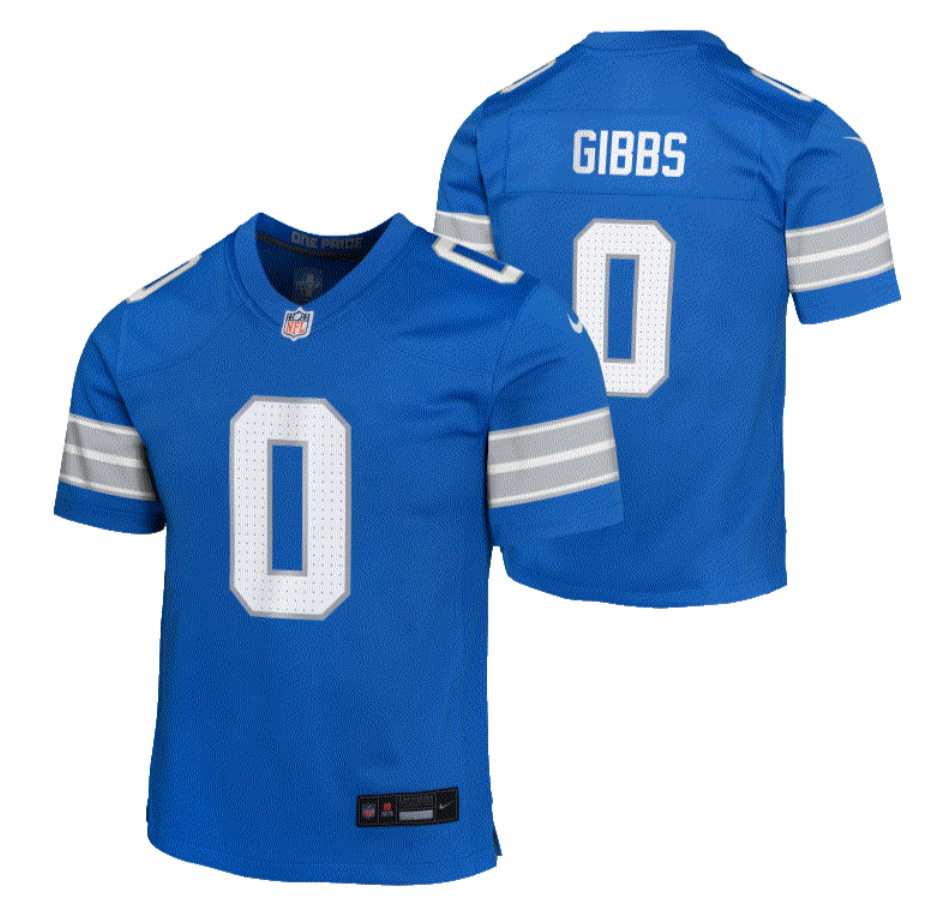 Lions Jahmyr Gibbs #0 Youth Nike Game Jersey