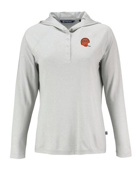 Bengals Cutter and Buck Women's Grey Coastline Epic Comfort Eco Hooded Shirt