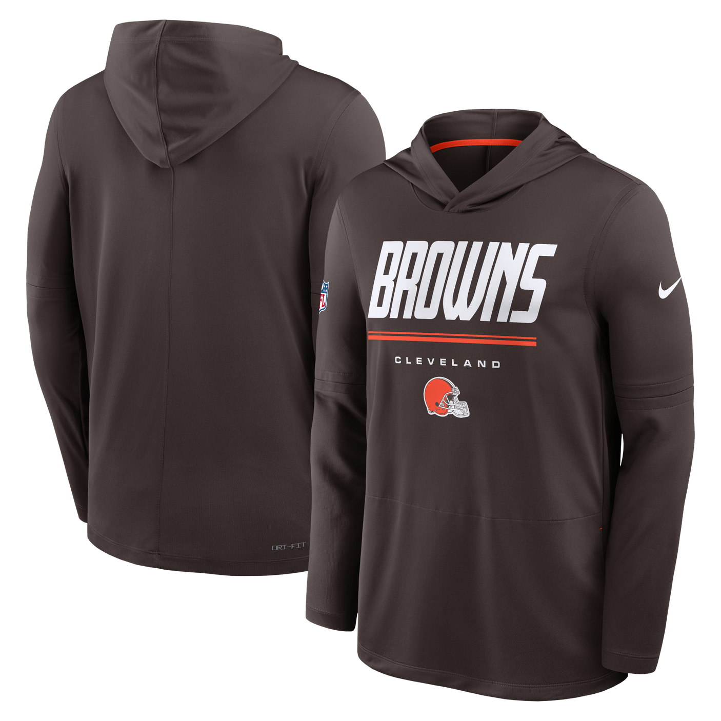 Browns 2026 Nike Men's Dri-Fit Lightweight Long Sleeve Hoodie Top