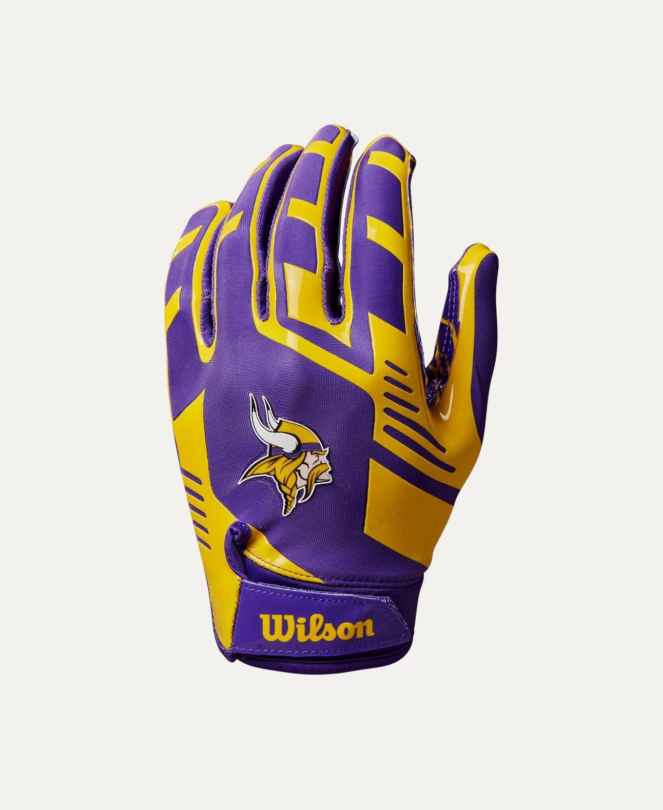 Vikings 2025 Wilson Youth NFL Stretch Fit Receivers Gloves