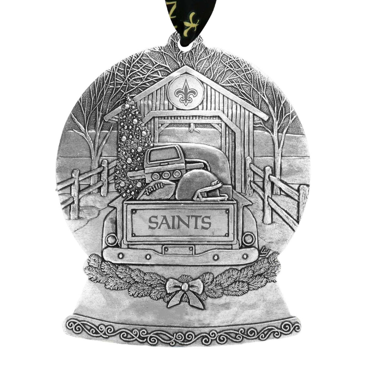 Saints Tailgate Truck Snow Globe Ornament