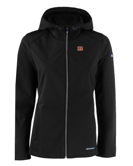 Bengals Cutter and Buck Women's Evoke Eco Softshell Full Zip Jacket