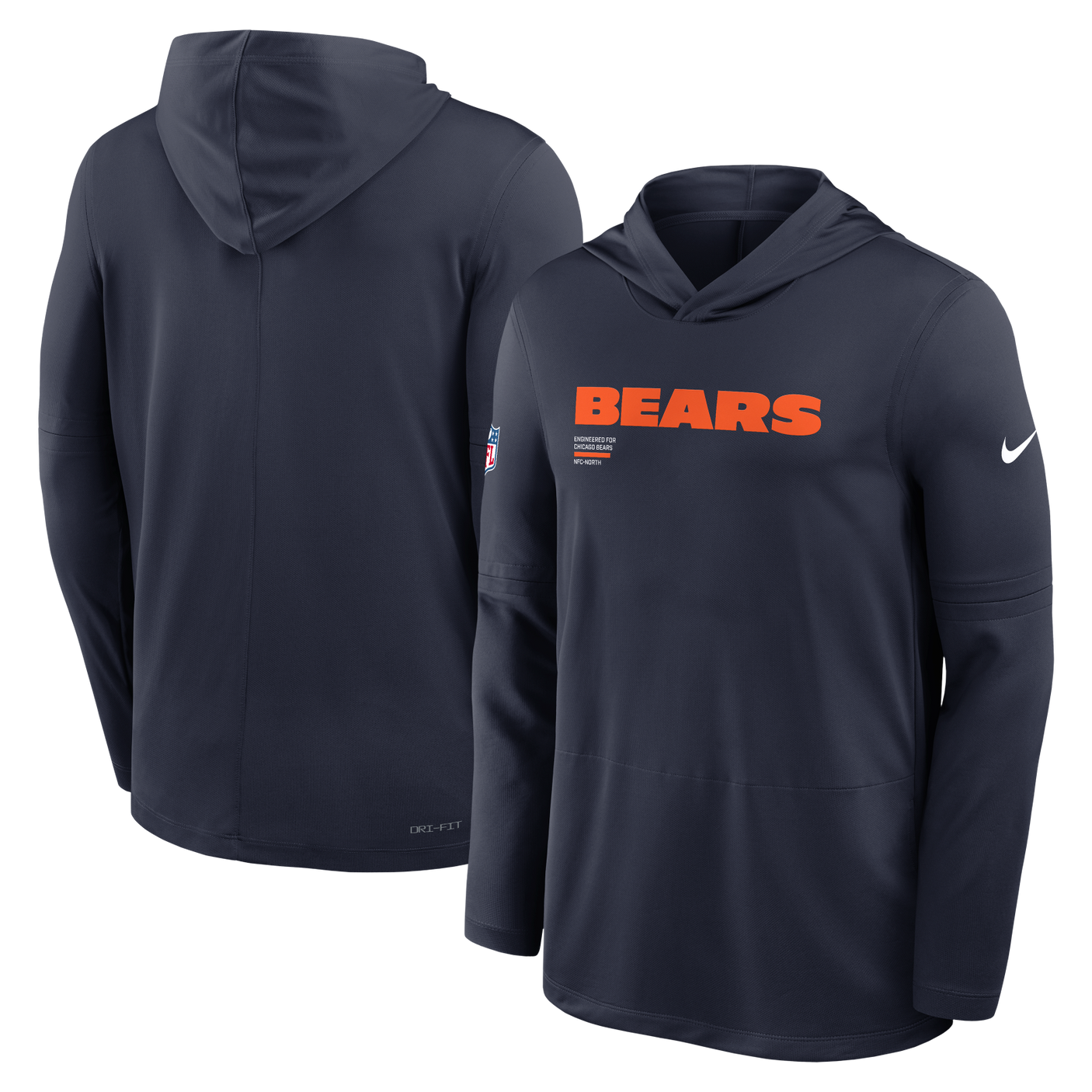 Bears 2025 Nike Men's Dri-Fit Lightweight Long Sleeve Hoodie Top