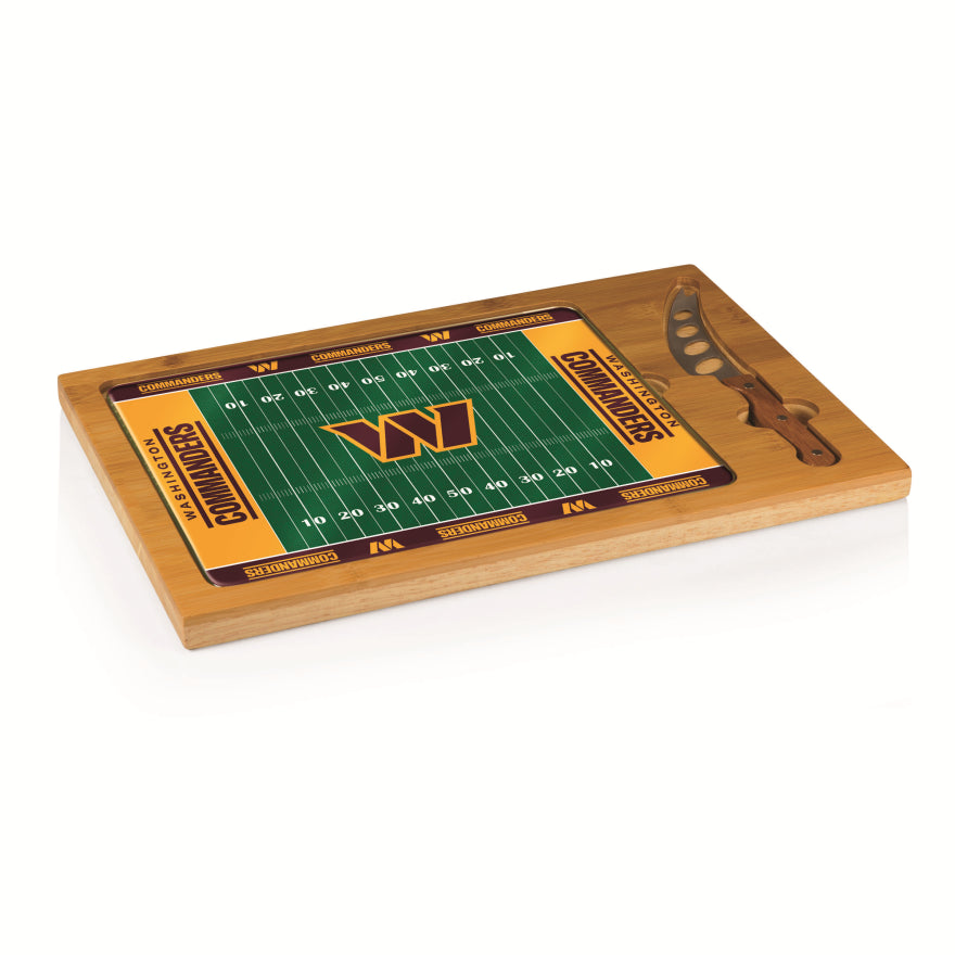 Commanders Icon Glass Top Cutting Board & Knife Set by Picnic Time Pro Football Hall of Fame