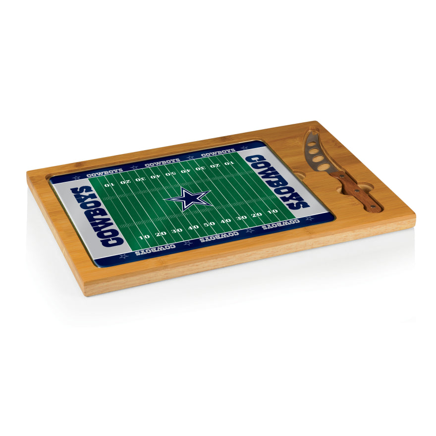 Cowboys Icon Glass Top Cutting Board & Knife Set by Picnic Time Pro Football Hall of Fame
