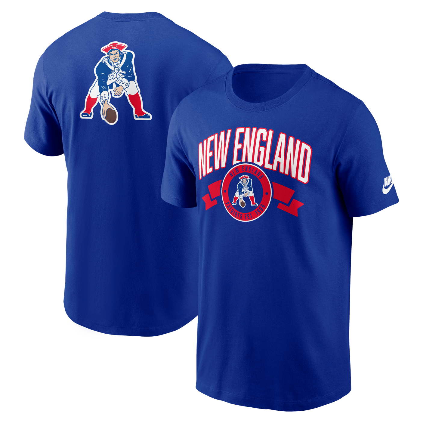 Patriots 2025 Nike Men's Rewind Front and Back Hit T-Shirt