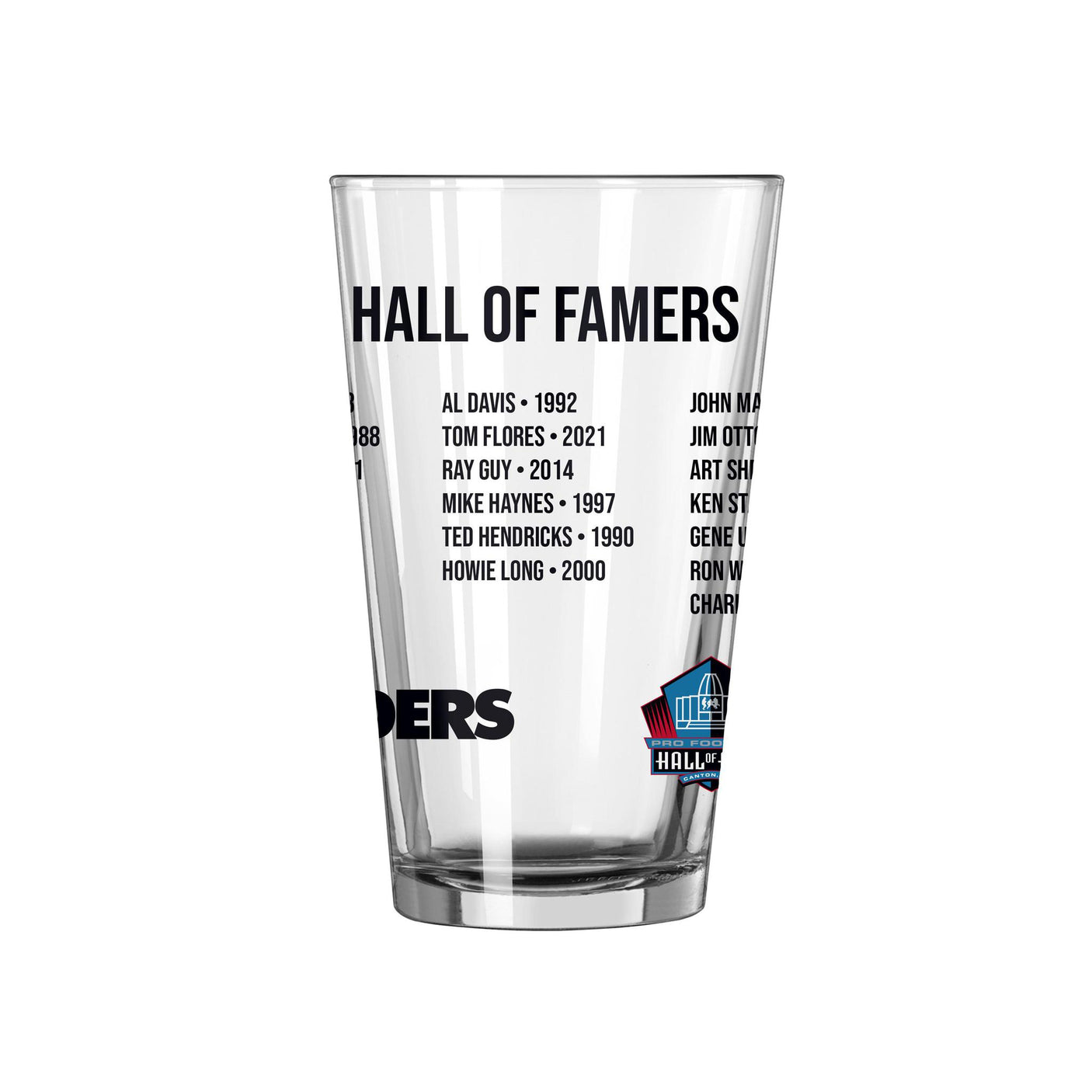 Raiders Hall of Famer Pint Glass