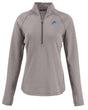 Lions Cutter and Buck Women's Grey Peshastin Eco Fleece Half Zip Pullover