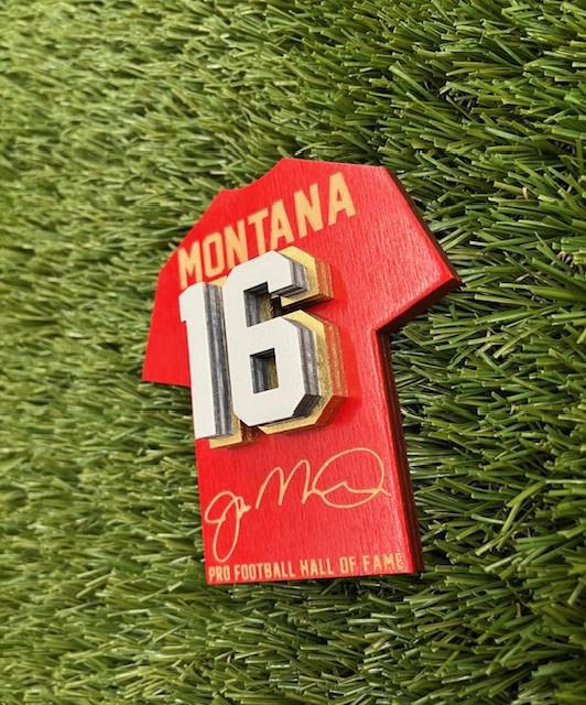 Joe Montana Wood Jersey Jumbo Magnet