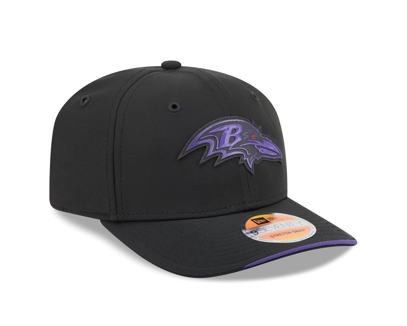 Ravens 2026 New Era Men's 9SEVENTY Stretch Snap Sideline Hat