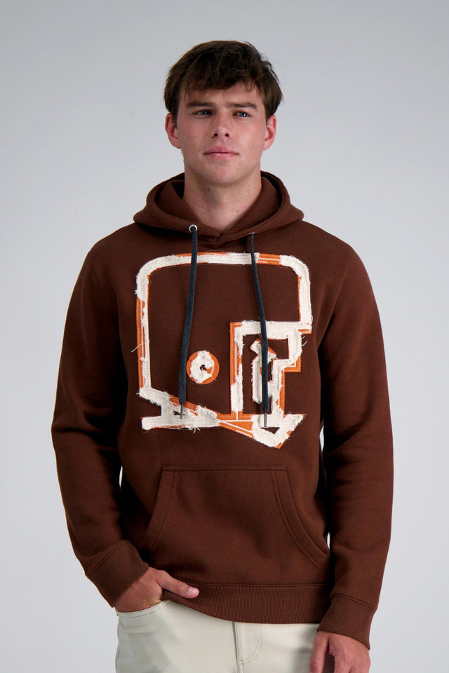 Pro Football Hall of Fame X Haggar - Brown Graphic Helmet Pullover Sweatshirt