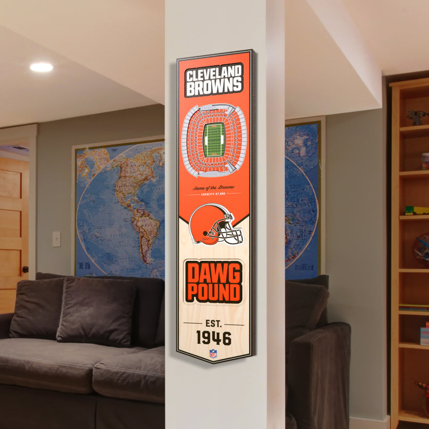Browns 8" x 32" 3D Stadiumview Banner