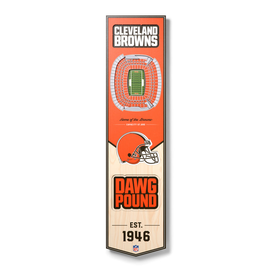 Browns 8" x 32" 3D Stadiumview Banner