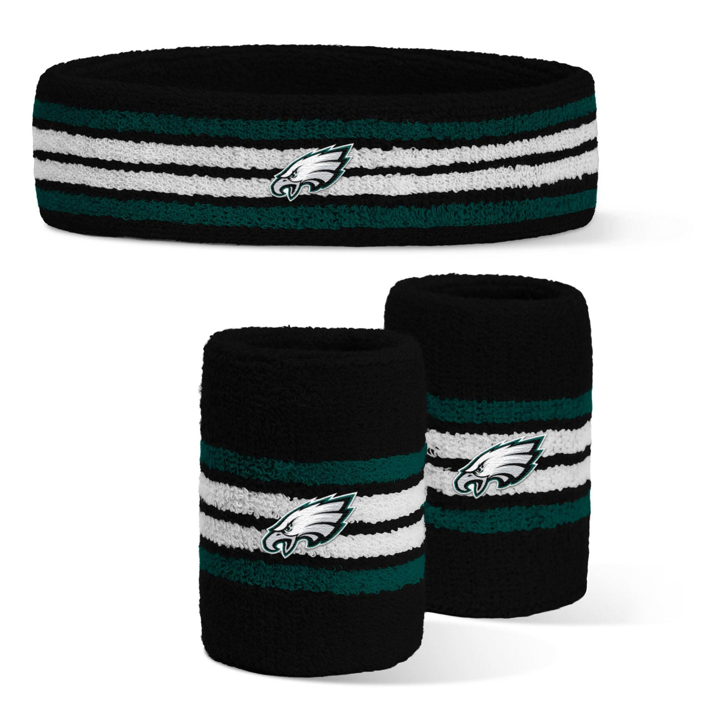 Eagles 2025 Headband and Wristband 3-Piece Combo