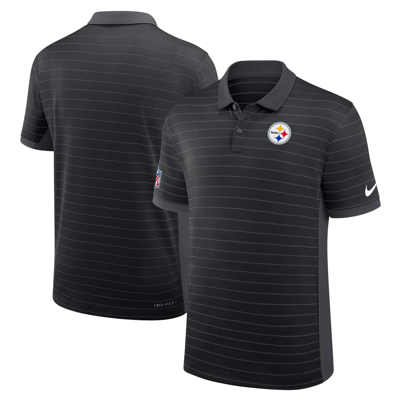 Steelers 2025 Nike Dri-Fit Victory Stripe Polo