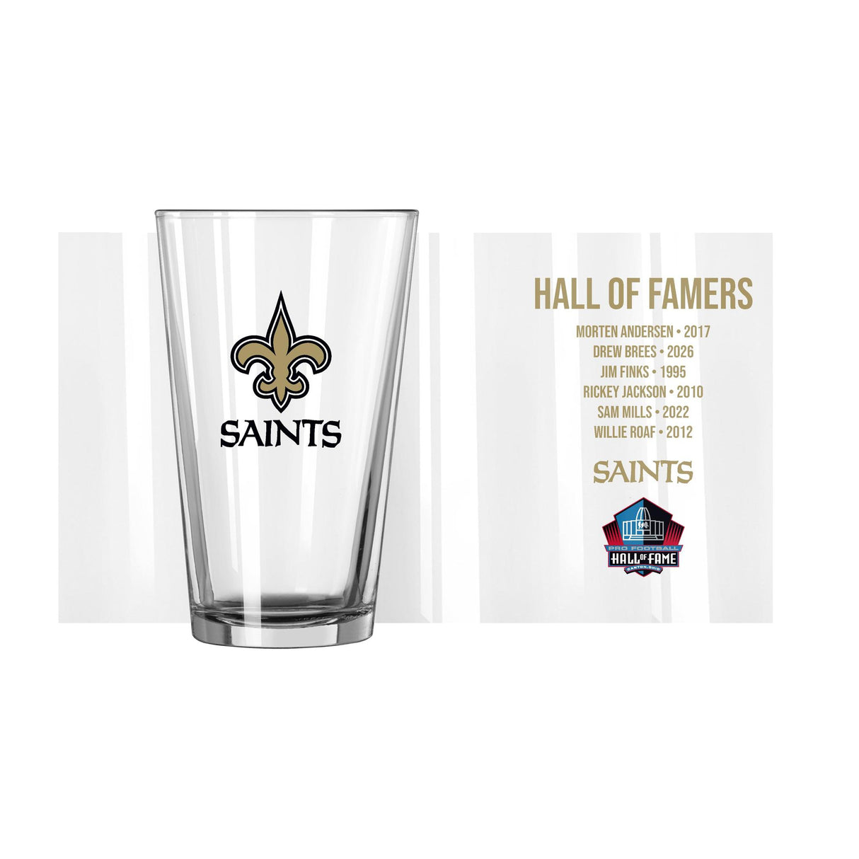 Saints 2026 Hall of Famer Pint Glass