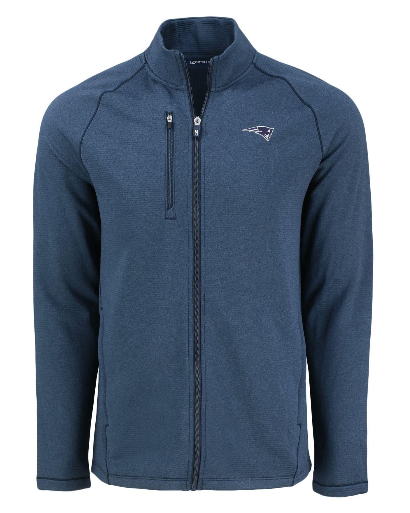 Patriots Cutter and Buck Men's Navy Peshastin Eco Fleece Full Zip Jacket