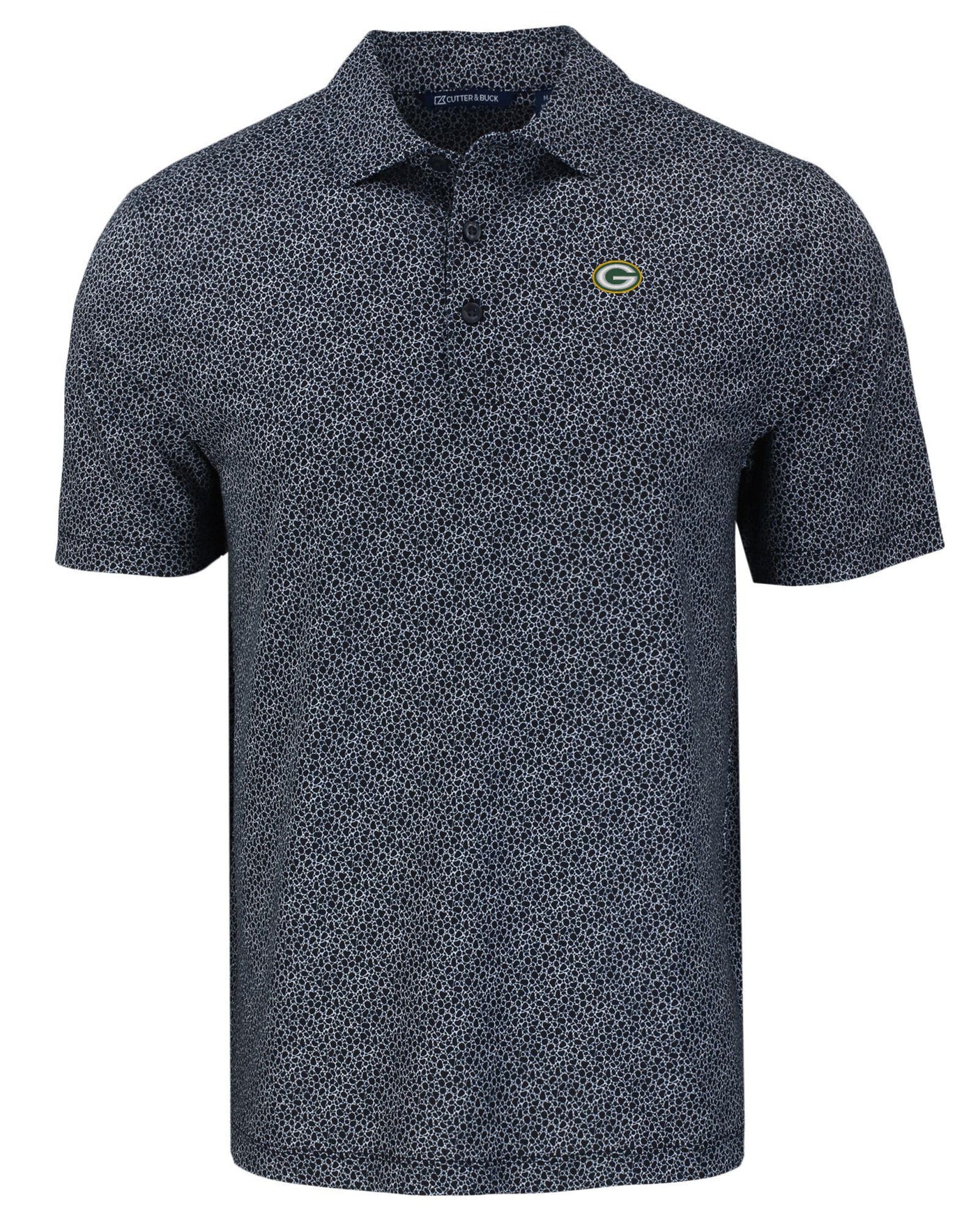 Packers Cutter and Buck Men's Pike Eco Pebble Print Recycled Polo
