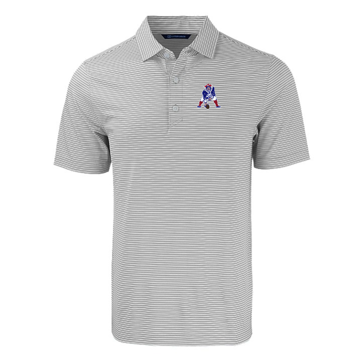 Patriots Cutter and Buck Men's Polished Forge Eco Double Stripe Recycled Polo