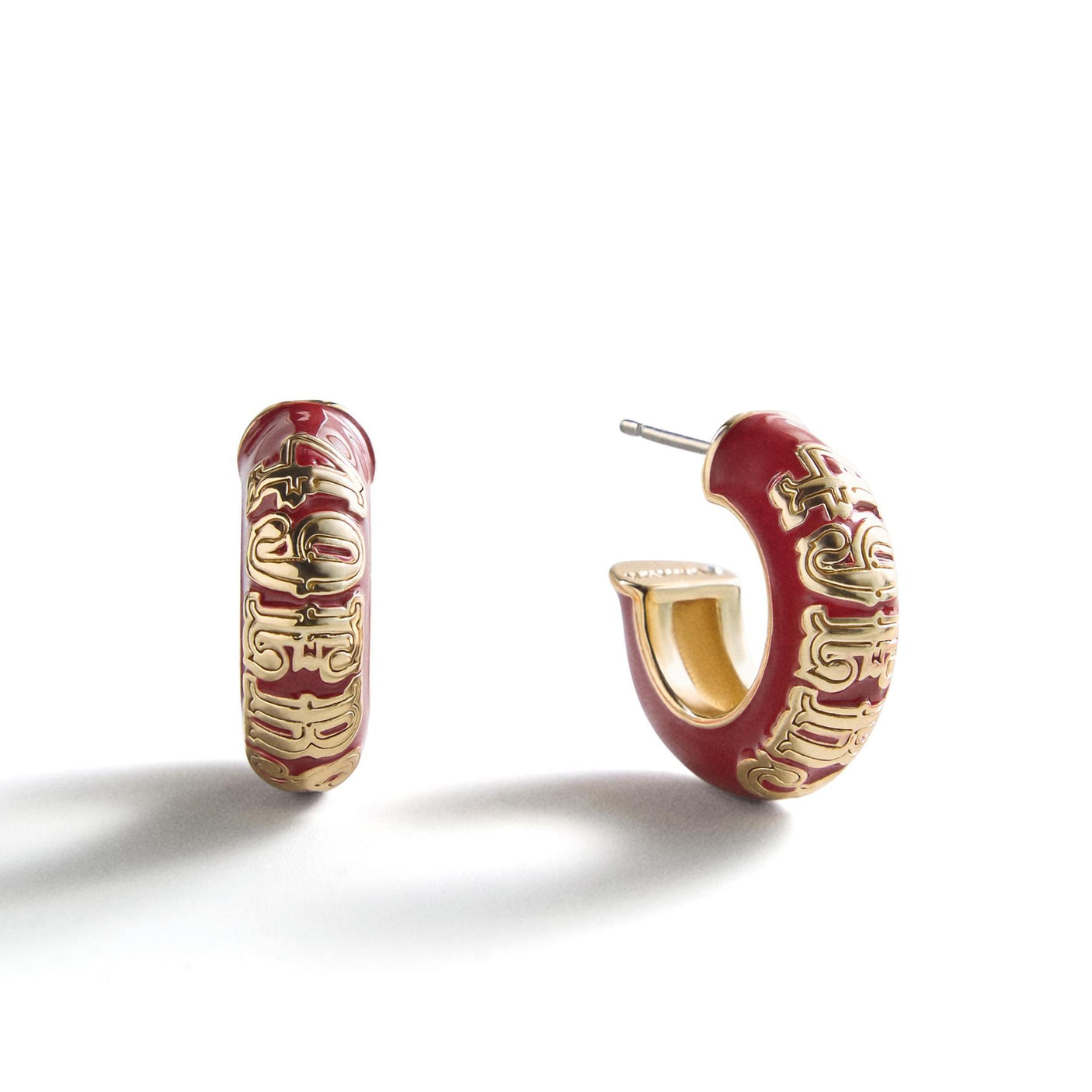49ers Puffy Enamel Hoop Earrings