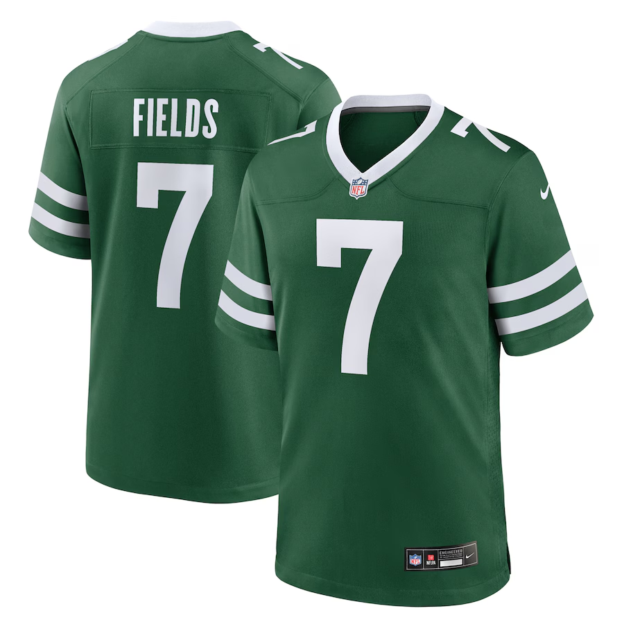 Jets Justin Fields Men's Nike Game Jersey