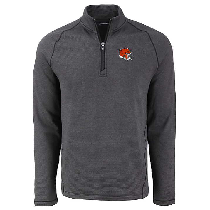 Browns Cutter and Buck Men's Black Peshastin Eco Fleece Half Zip Pullover