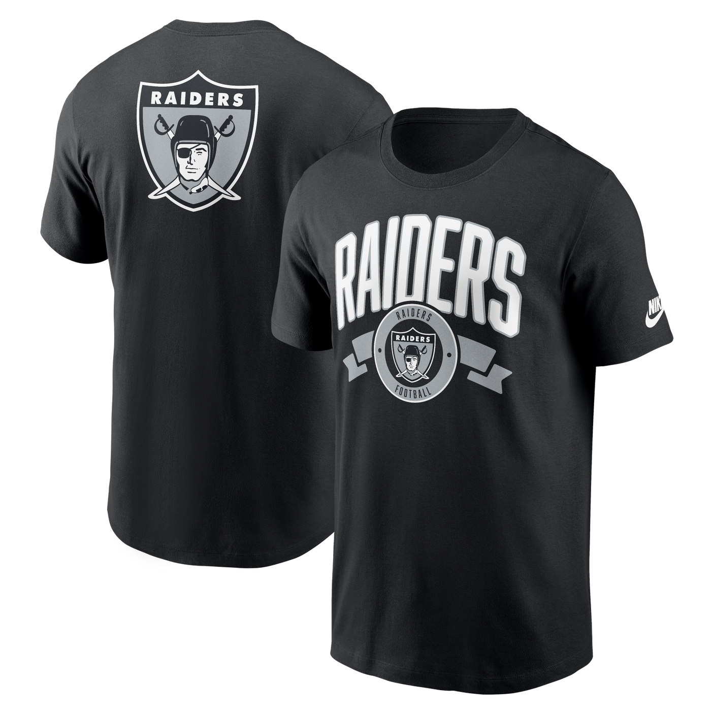 Raiders 2025 Nike Men's Rewind Front and Back Hit T-Shirt