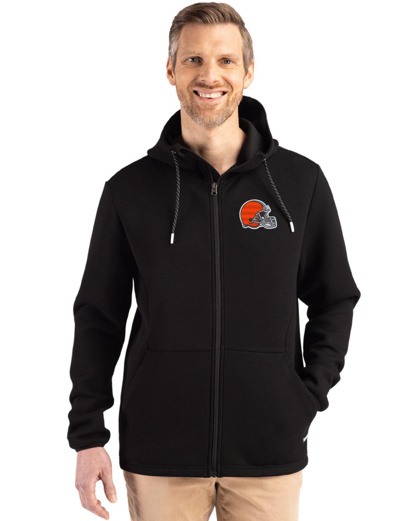 Browns Cutter & Buck Men's Roam Eco Full Zip Hooded Jacket