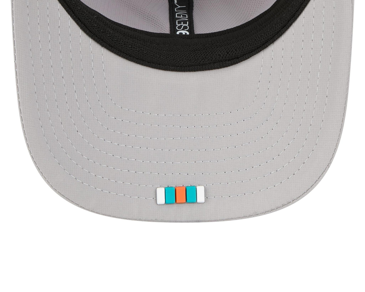 Dolphins 2025 New Era Men's 9SEVENTY Trucker Sideline Hat Pro Football Hall of Fame