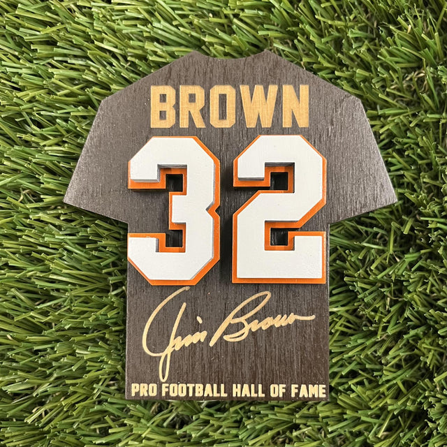 Jim Brown Wood Jersey Jumbo Magnet