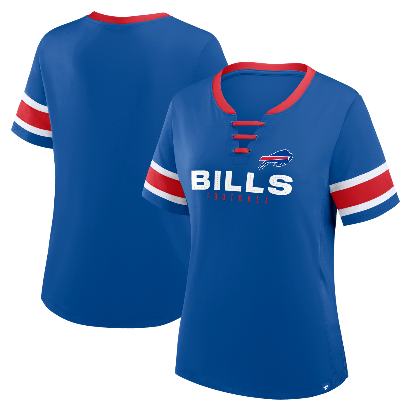 Bills 2025 Fanatics Women's Draw Play Athena Lace Up T-Shirt