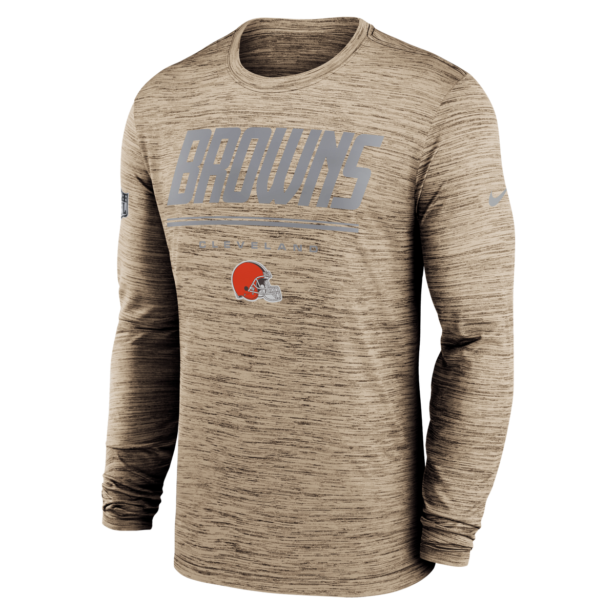 Browns 2026 Nike Men's Team Issue Velocity Long Sleeve T-Shirt Pro Football Hall of Fame