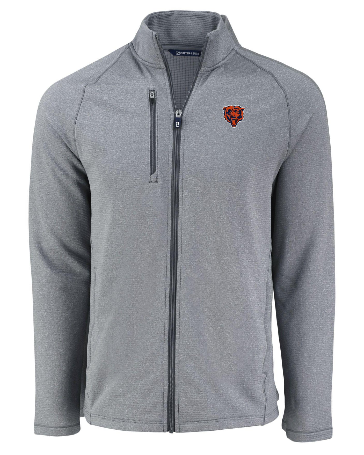 Bears Cutter and Buck Men's Grey Peshastin Eco Fleece Full Zip Jacket