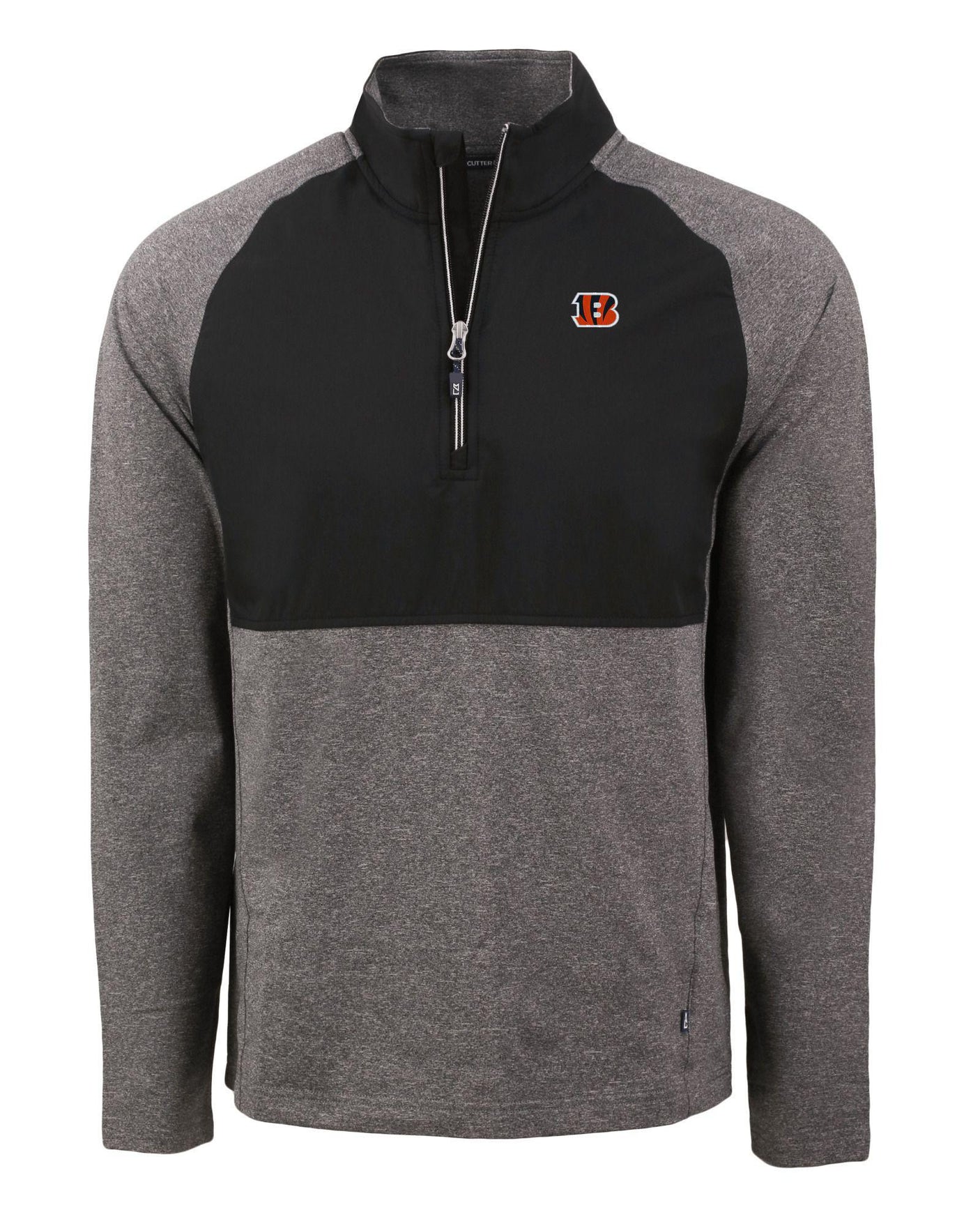 Bengals Cutter and Buck Men's Black Adapt Hybrid Quarter Zip