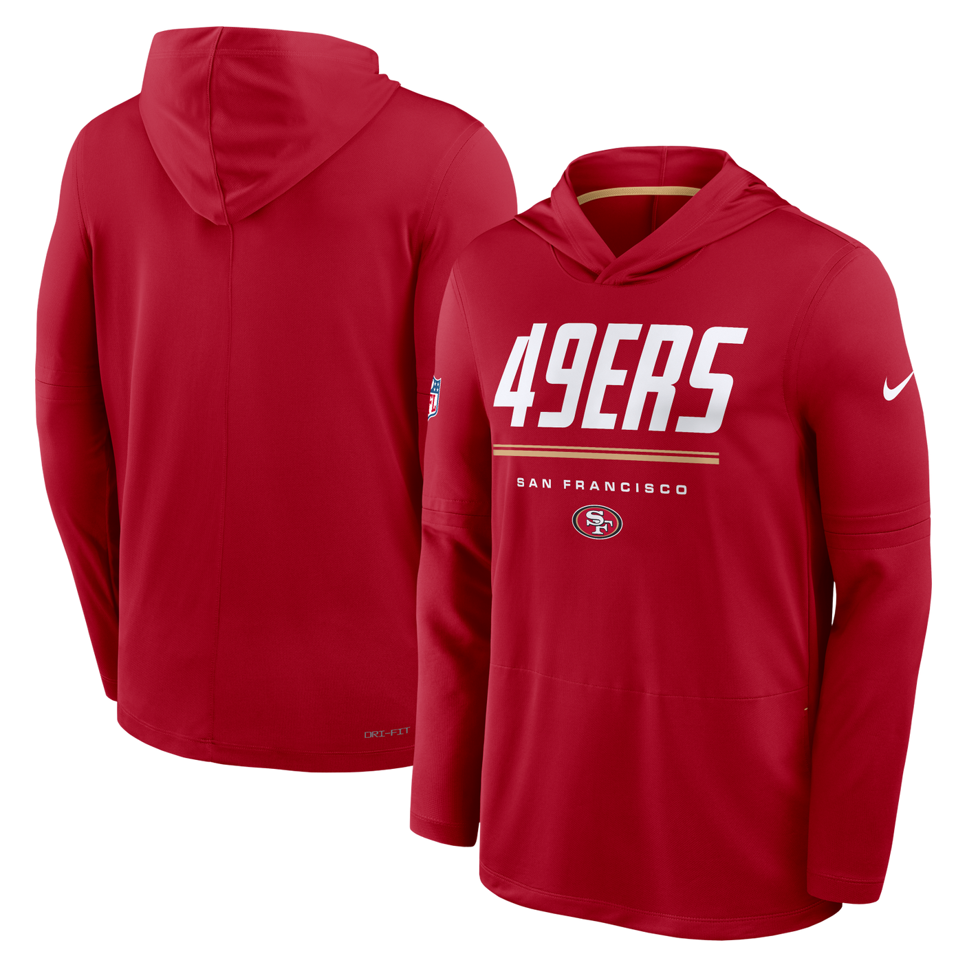49ers 2026 Nike Men's Dri-Fit Lightweight Long Sleeve Hoodie Top