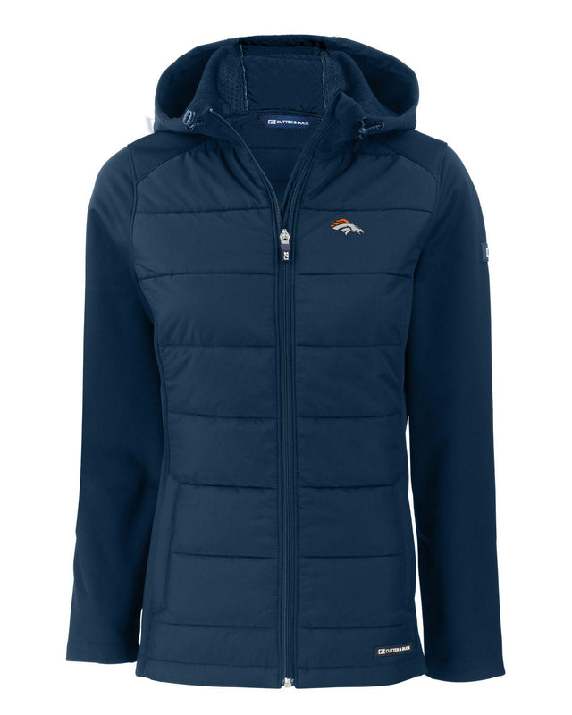 Broncos Cutter and Buck Women's Evoke Eco Hybrid Hooded Jacket