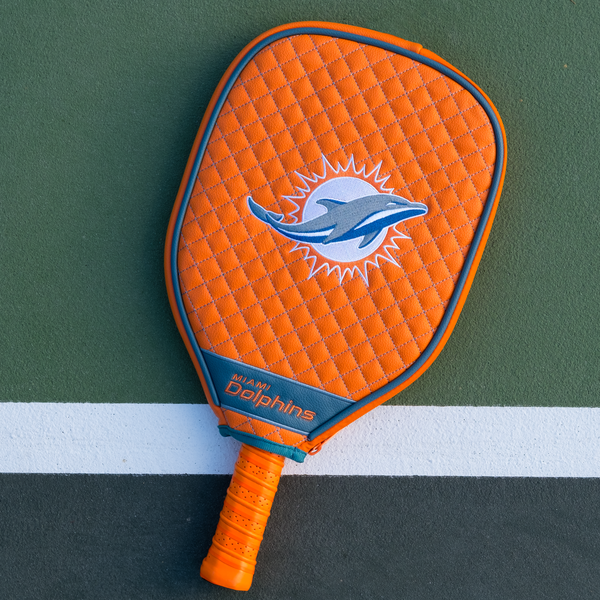 Dolphins Quilted Pickleball Paddle Cover