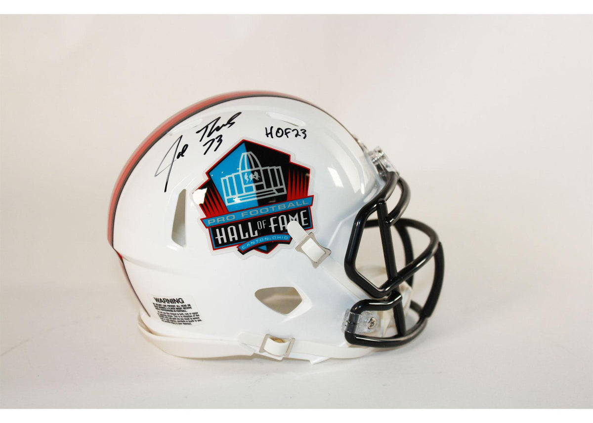 Joe Thomas Autographed Hall of Fame White Speed Mini Helmet Pro Football Hall of Fame