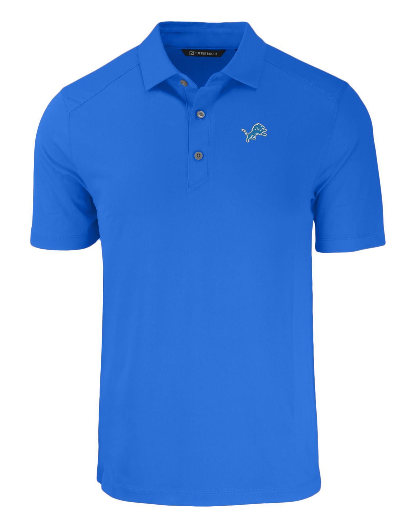 Lions Cutter and Buck Men's Blue Forge Eco Fine Line Stripe Recycled Polo