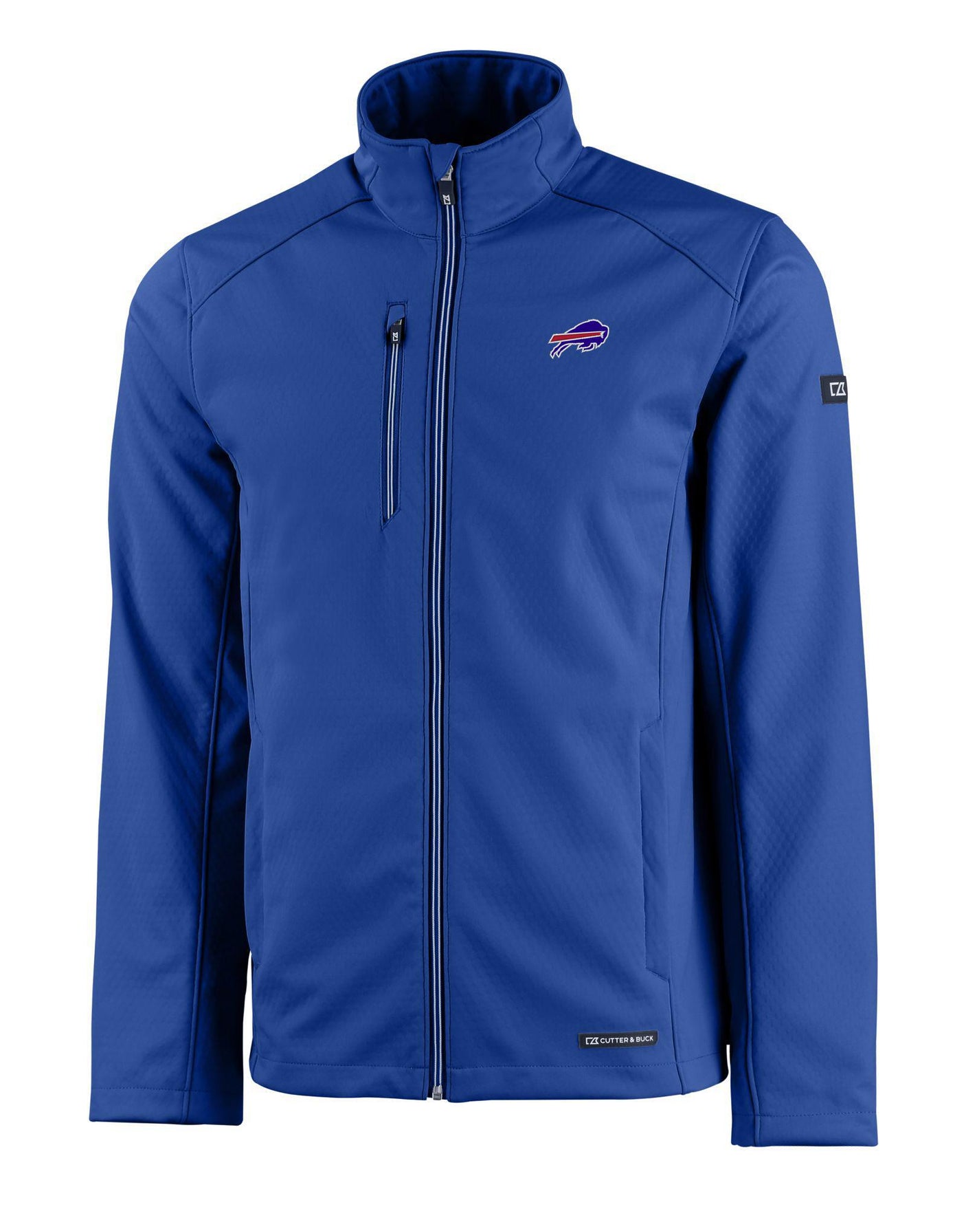 Bills Cutter and Buck Men's Blue Evoke Eco Softshell Full Zip Jacket