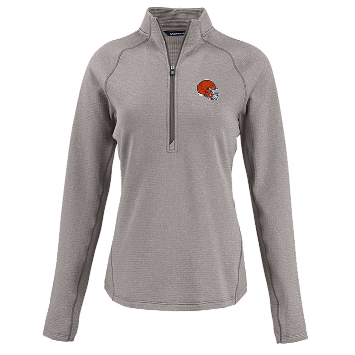 Browns Cutter and Buck Women's Grey Peshastin Eco Fleece Half Zip Pullover