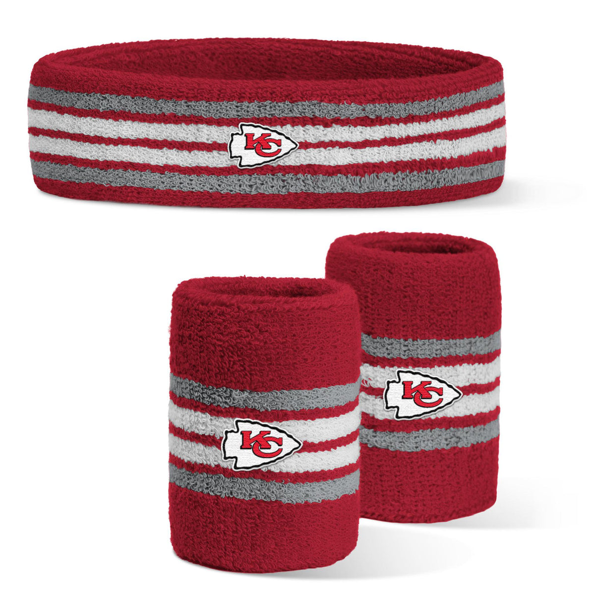 Chiefs 2025 Headband and Wristband 3-Piece Combo Pro Football Hall of Fame