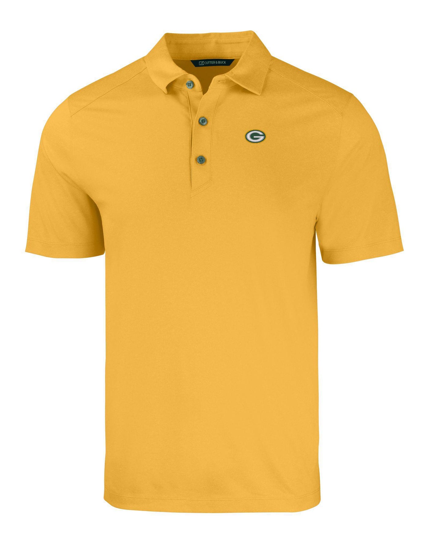 Packers Cutter and Buck Men's College Gold Heather Forge Eco Double Stripe Recycled Polo