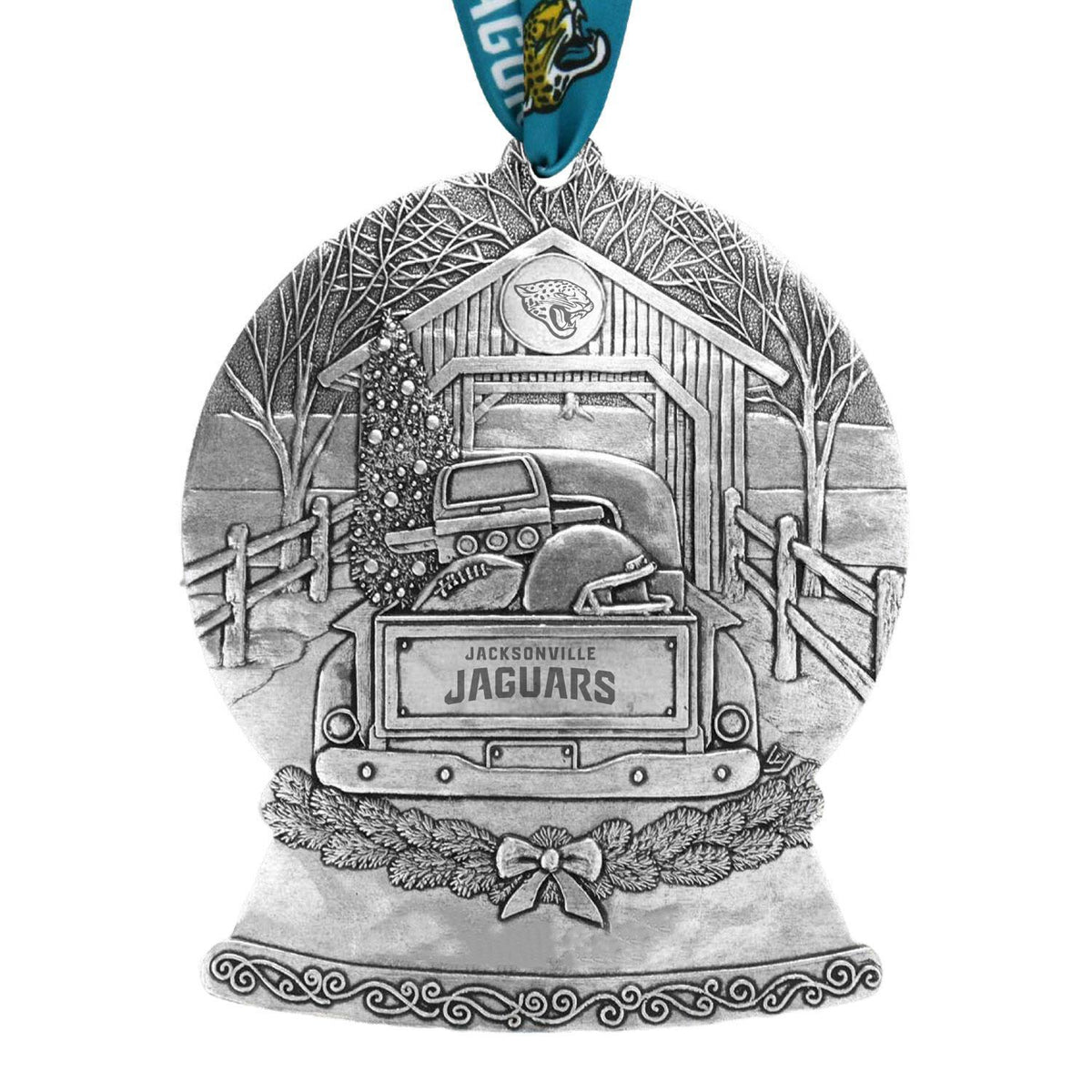 Jaguars Tailgate Truck Snow Globe Ornament