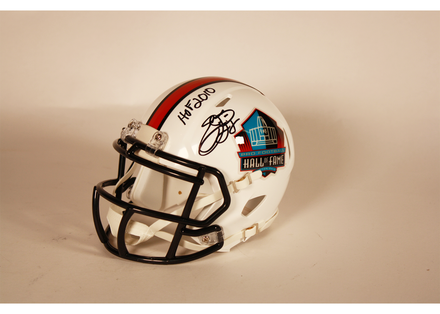 Emmitt Smith Autographed Hall of Fame Mini Helmet with HOF Inscription