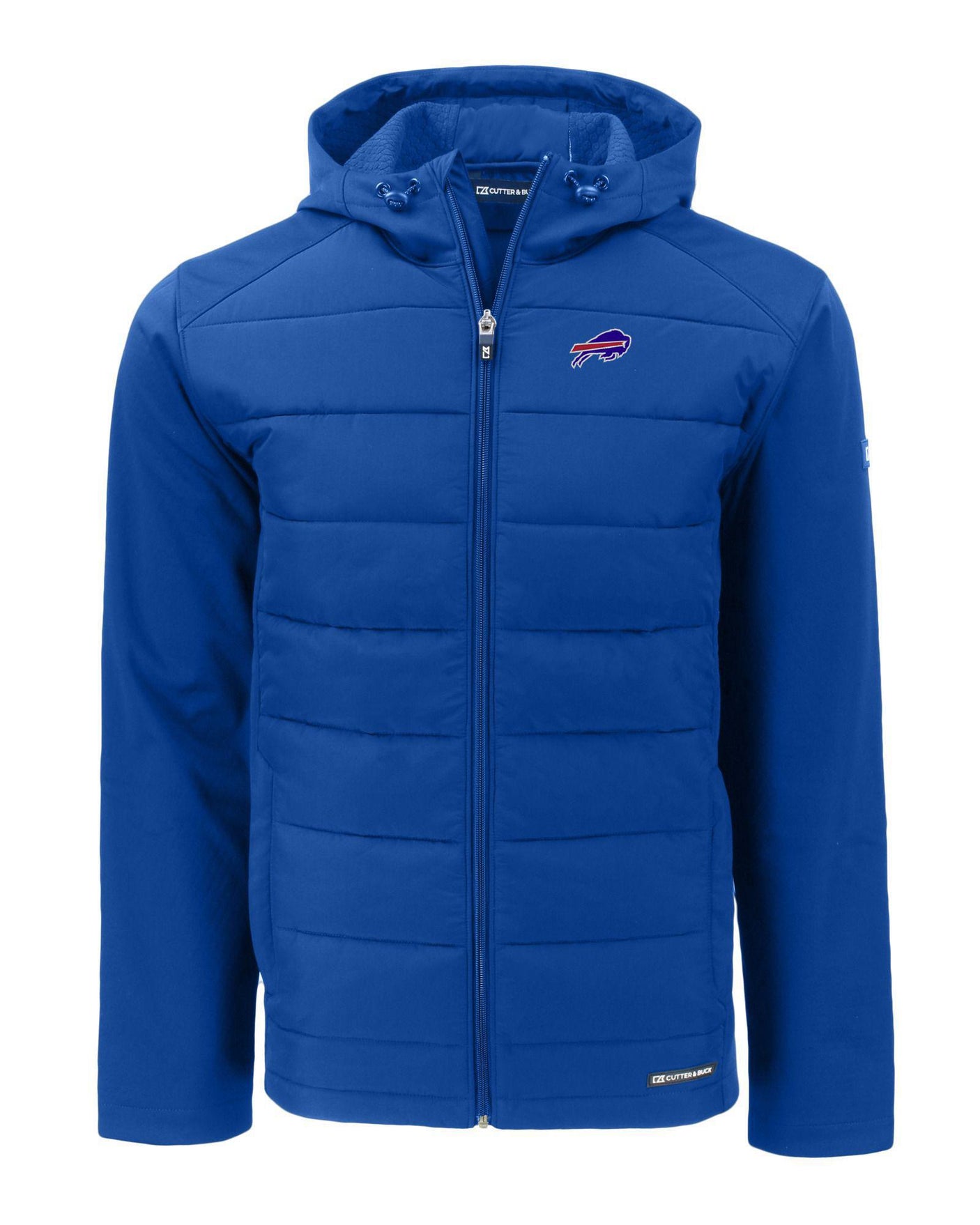 Bills Cutter and Buck Men's Blue Evoke Eco Hybrid Hooded Jacket