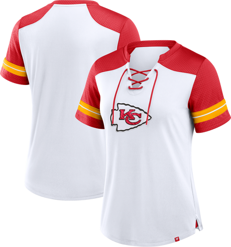 Chiefs Women's Nike Foiled Fashion Lace Up T-Shirt