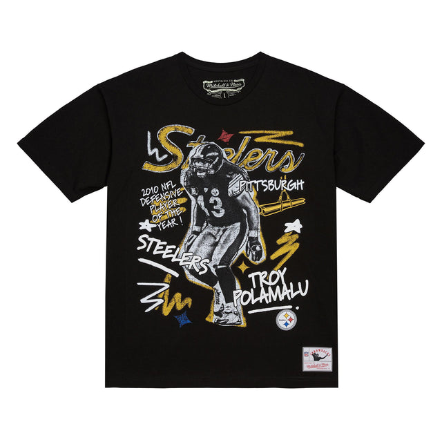 Steelers Troy Polamalu Mitchell & Ness Men's Chalked Up T-Shirt
