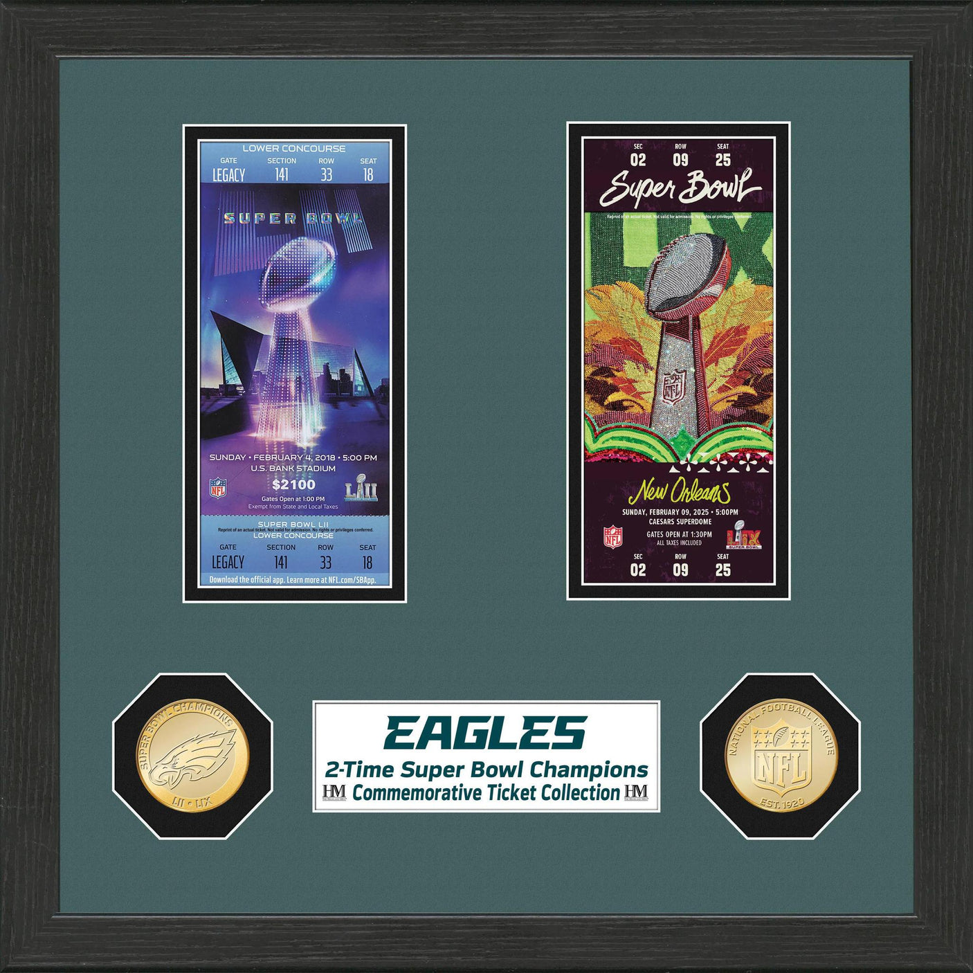 Eagles 2-Time Super Bowl Championship Ticket Collection