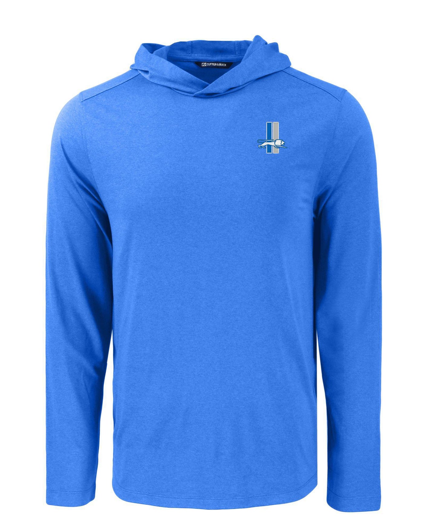 Lions Cutter and Buck Men's Blue Coastline Epic Comfort Eco Hooded Shirt